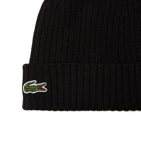 Cappello Uomo con risvolto sul fondo e coccodrillo applicato